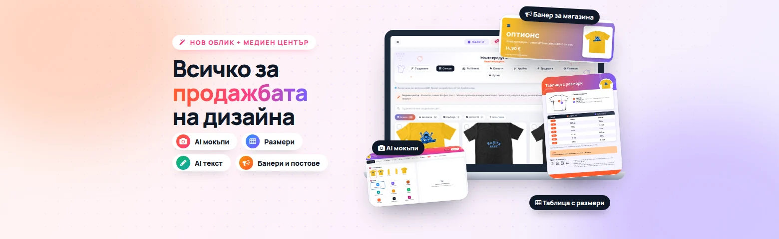Нов облик на панела и Медиен център: всичко за продажбата на дизайна